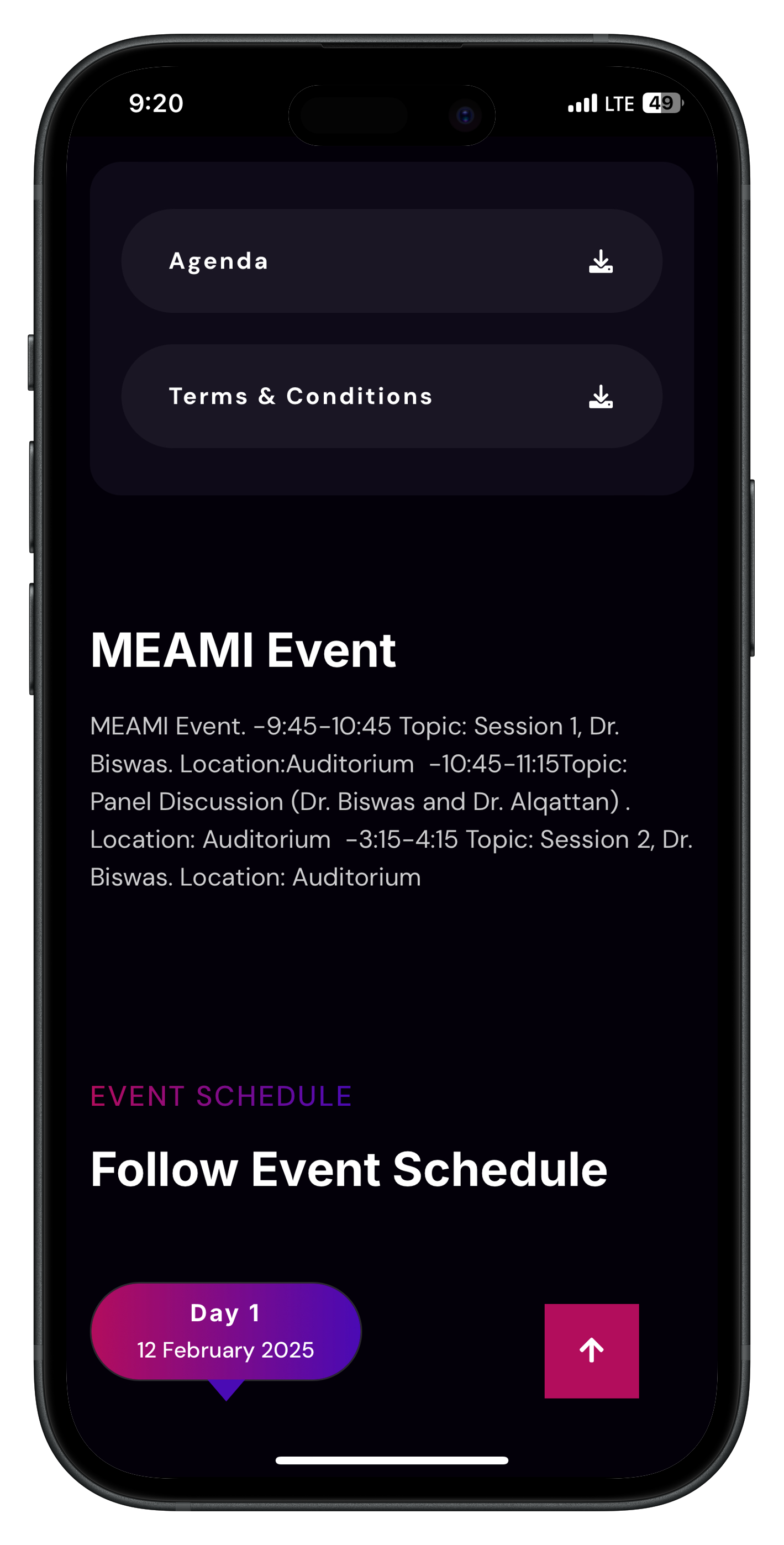 AIU Events App - Slide 2